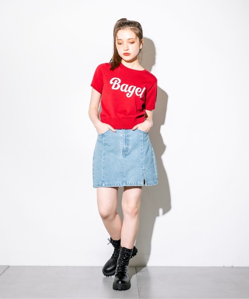 OLIVE des OLIVE（オリーブデオリーブ）の「スリットデニムミニスカート　1032010020（スカート・レディース・ブラック/サックスブルー/ピンク/スミクロ・FREE）」の17枚目の写真