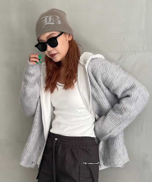 SHAGGIE（シャギー）の「オールドフォントプリントニット帽（ニットキャップ/ビーニー・レディース・ブラック/ベージュ・FREE）」の12枚目の写真