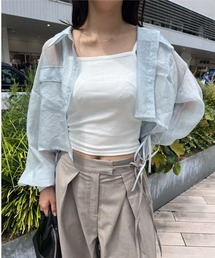 FREE'S MART | 裾ドロストショート丈シアーシャツ(シャツ/ブラウス)