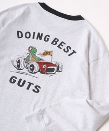 POWER TO THE PEOPLE 古着風 ヴィンテージカー リンガー バックプリント オーバーサイズ ロンT レディース メンズ