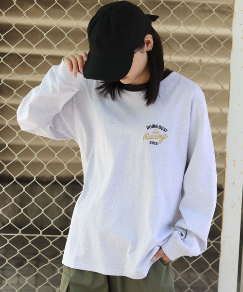 POWER TO THE PEOPLE（パワートゥーザピープル）の「POWER TO THE PEOPLE 古着風 ヴィンテージカー リンガー バックプリント オーバーサイズ ロンT レディース メンズ（Tシャツ/カットソー・レディース・ホワイト/ライトグレー/レッド・M/L/LL）」の17枚目の写真