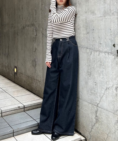 INGNI(イング)の「タックワイド/デニムパンツ(デニムパンツ・レディース・グレー/ブルー系その他/インディゴブルー・FREE)」の18枚目の写真