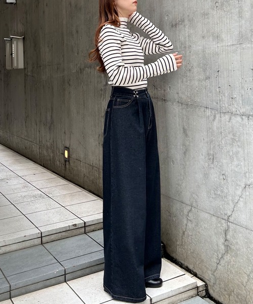INGNI(イング)の「タックワイド/デニムパンツ(デニムパンツ・レディース・グレー/ブルー系その他/インディゴブルー・FREE)」の19枚目の写真