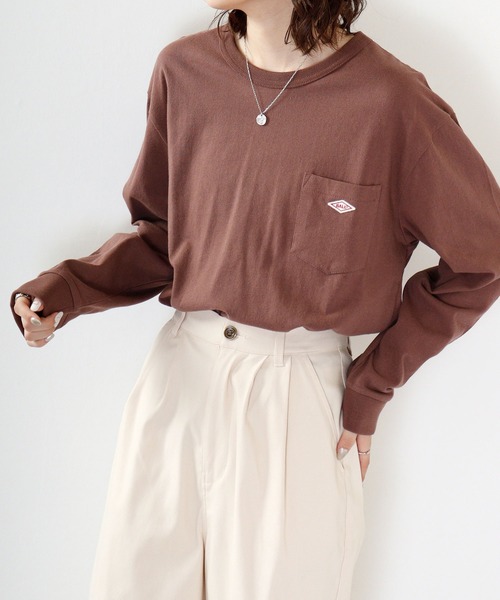 BALL(ボール)の「BALL ヘビーウェイトコットン天竺 ポケット付き ワンポイント長袖Tシャツ(Tシャツ/カットソー・メンズ・エメラルド/レンガ/グレー/ブラック/ネイビー/オフホワイト/マスタード/モカ/ミント/ブラウン・M/L/LL)」の5枚目の写真