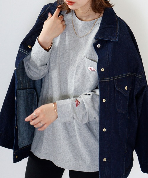 BALL(ボール)の「BALL ヘビーウェイトコットン天竺 ポケット付き ワンポイント長袖Tシャツ(Tシャツ/カットソー・メンズ・エメラルド/レンガ/グレー/ブラック/ネイビー/オフホワイト/マスタード/モカ/ミント/ブラウン・M/L/LL)」の4枚目の写真