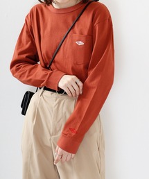 BALL（ボール）の「BALL ヘビーウェイトコットン天竺 ポケット付き ワンポイント長袖Tシャツ（Tシャツ/カットソー）」