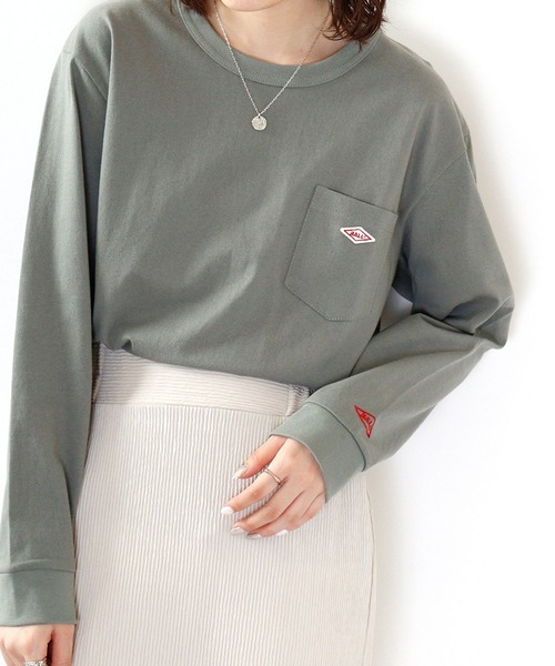 BALL(ボール)の「BALL ヘビーウェイトコットン天竺 ポケット付き ワンポイント長袖Tシャツ(Tシャツ/カットソー・メンズ・エメラルド/レンガ/グレー/ブラック/ネイビー/オフホワイト/マスタード/モカ/ミント/ブラウン・M/L/LL)」の8枚目の写真