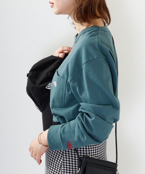 BALL(ボール)の「BALL ヘビーウェイトコットン天竺 ポケット付き ワンポイント長袖Tシャツ(Tシャツ/カットソー・メンズ・エメラルド/レンガ/グレー/ブラック/ネイビー/オフホワイト/マスタード/モカ/ミント/ブラウン・M/L/LL)」の18枚目の写真