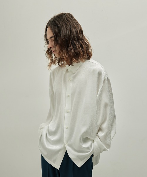 JUNRED（ジュンレッド）の「ドビーシャツバルーンスリーブドレープドビーシャツ（シャツ/ブラウス・メンズ・ホワイト/グリーン/チャコールグレー・L/M/S）」の18枚目の写真