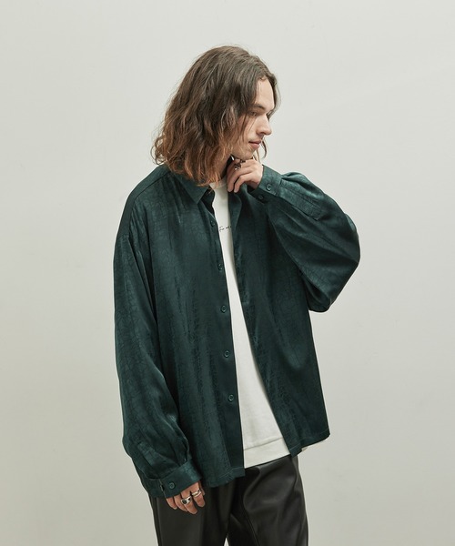 JUNRED（ジュンレッド）の「ドビーシャツバルーンスリーブドレープドビーシャツ（シャツ/ブラウス・メンズ・ホワイト/グリーン/チャコールグレー・L/M/S）」の19枚目の写真