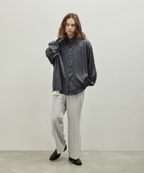 JUNRED（ジュンレッド）の「ドビーシャツバルーンスリーブドレープドビーシャツ（シャツ/ブラウス・メンズ・ホワイト/グリーン/チャコールグレー・L/M/S）」の6枚目の写真