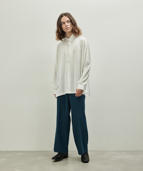 JUNRED（ジュンレッド）の「ドビーシャツバルーンスリーブドレープドビーシャツ（シャツ/ブラウス・メンズ・ホワイト/グリーン/チャコールグレー・L/M/S）」の7枚目の写真