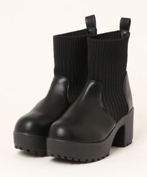 Zipper | 【Zipper】　厚底ニットショートブーツ(ブーツ)