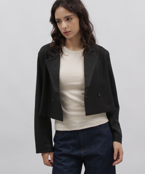 LAKOLE(ラコレ)の「クロップドジャケット / 978292(テーラードジャケット・レディース・ブラック/サンドグレー/ブラウン系その他・SMALL/MEDIUM)」の2枚目の写真