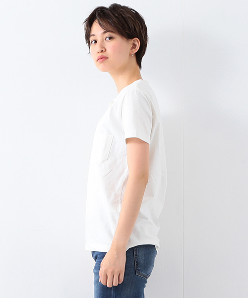 Ray BEAMS（レイビームス）の「◇REMI RELIEF×Ray BEAMS / 別注 ヘンリー ポケット Tシャツ（Tシャツ/カットソー・レディース・オフホワイト/グリーン系その他/ネイビー・ONE SIZE）」の19枚目の写真