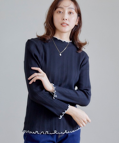 CROSS FUNCTION（クロスファンクション）の「肌にやさしくあたたかい HOT MOREメローハイネックT【CF/クロスファンクション】（Tシャツ/カットソー・レディース・ライトベージュ/ブラック/モカ・LL/L/M）」の9枚目の写真