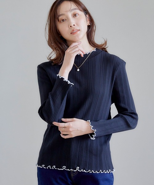 CROSS FUNCTION（クロスファンクション）の「肌にやさしくあたたかい HOT MOREメローハイネックT【CF/クロスファンクション】（Tシャツ/カットソー・レディース・ライトベージュ/ブラック/モカ・LL/L/M）」の12枚目の写真