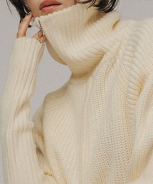 ［TOPS］CROPPED DESIGN HALFZIP KNIT PULLOVER