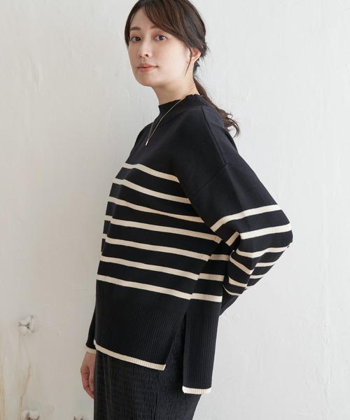 ikka(イッカ)の「【親子コーデ】クリーミーサイドスリットプルオーバー(ニット/セーター・レディース・ブラック/イエロー/グレー/オフホワイト/グリーン/ブルー・M/L/S)」の20枚目の写真