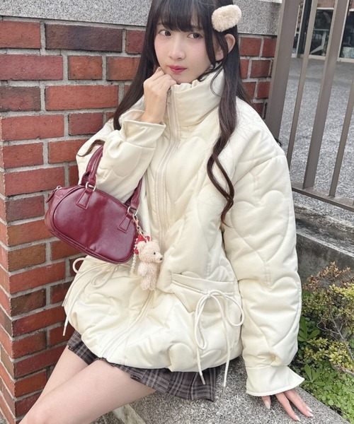 サイドリボンオーバージャケット Loueme（ルエム）の「ハートキルティングリボンオーバージャケット
