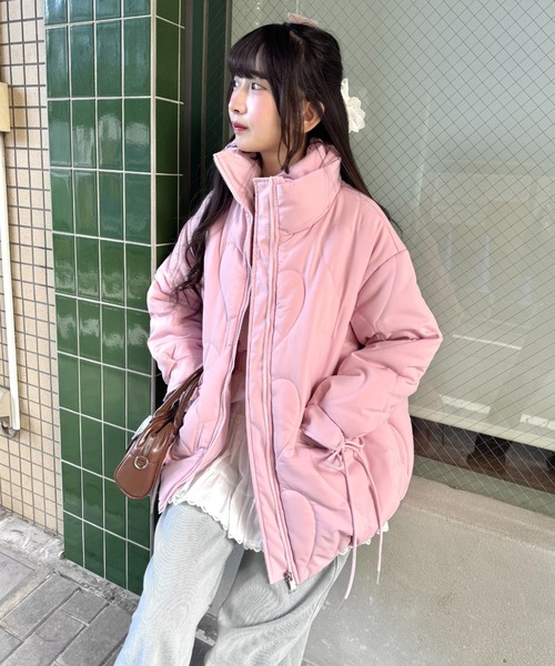 セール】ハートキルティングリボンオーバージャケット（ダウン