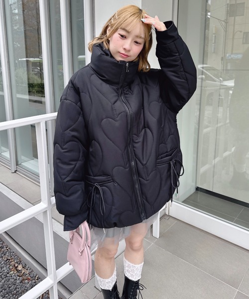 セール】ハートキルティングリボンオーバージャケット（ダウン