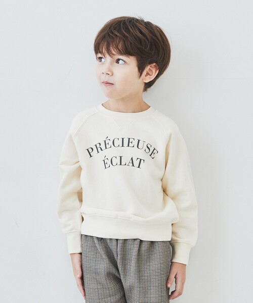 THE SHOP TK （ザ ショップ ティーケー ）の「◆【100-150】アーチロゴ裏毛プルオーバー（スウェット・キッズ・イエロー系その他/チャコールグレー/オフホワイト・15 /13/14/12/11/10）」の2枚目の写真