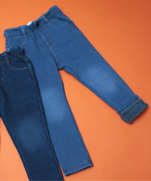 BREEZE(ブリーズ)の「【あったか】インディゴ裏シャギーデニム(デニムパンツ・キッズ・ブルー/ネイビー・90/100/110/120/130/140/80)」の2枚目の写真