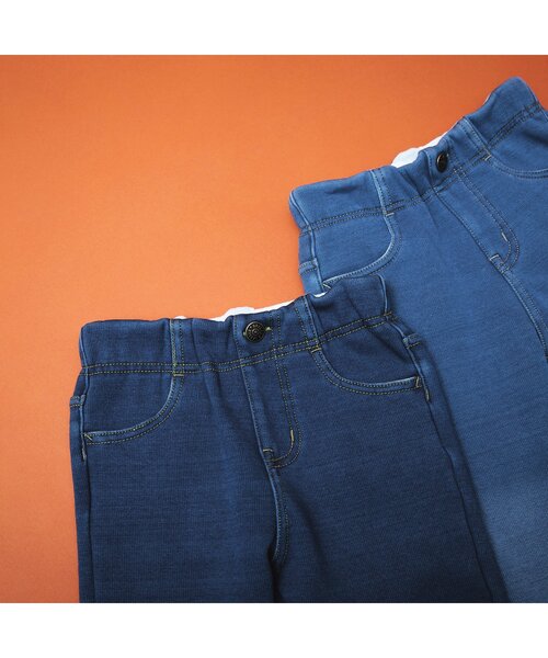 BREEZE(ブリーズ)の「【あったか】インディゴ裏シャギーデニム(デニムパンツ・キッズ・ブルー/ネイビー・90/100/110/120/130/140/80)」の4枚目の写真