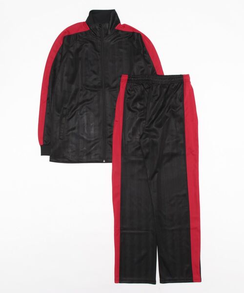 シトリー SITRY ジャージ上下セット 黒と白 ストライプ ビックシルエット SITRY（シトリー）の「Big silhouette high collar switching