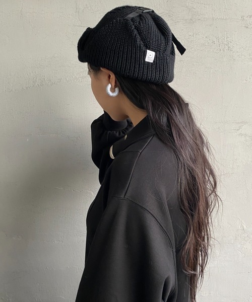 halo commodity（ハロ　コモディティー）の「[HALO COMMODITY/ハロ コモディティー] LIST FLIGHT ニットワッチキャップ（ハット・レディース・ブラック/アイボリー/ブラウン・F）」の3枚目の写真