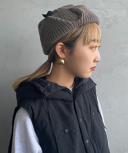 halo commodity（ハロ　コモディティー）の「[HALO COMMODITY/ハロ コモディティー] LIST FLIGHT ニットワッチキャップ（ハット・レディース・ブラック/アイボリー/ブラウン・F）」の16枚目の写真