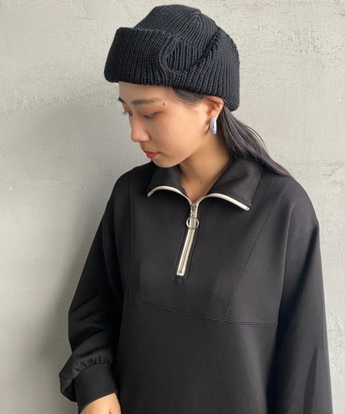 halo commodity（ハロ　コモディティー）の「[HALO COMMODITY/ハロ コモディティー] LIST FLIGHT ニットワッチキャップ（ハット・レディース・ブラック/アイボリー/ブラウン・F）」の9枚目の写真