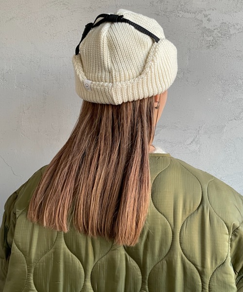 halo commodity（ハロ　コモディティー）の「[HALO COMMODITY/ハロ コモディティー] LIST FLIGHT ニットワッチキャップ（ハット・レディース・ブラック/アイボリー/ブラウン・F）」の6枚目の写真