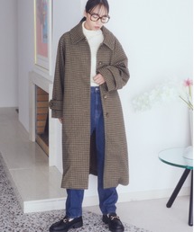 earth music&ecology | ステンカラーコート（チェック）(ステンカラーコート)