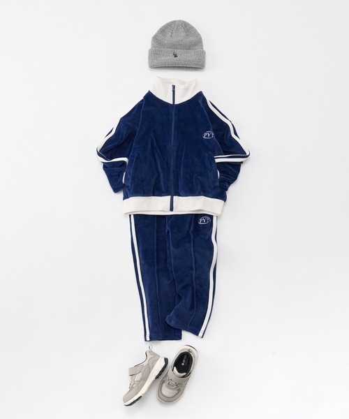 CIAOPANIC TYPY（チャオパニックティピー）の「【KIDS】ベロアサイドライントラックパンツ（その他パンツ・キッズ・グリーン/ネイビー/ブラック・S/XL/L/M/XXL）」の5枚目の写真