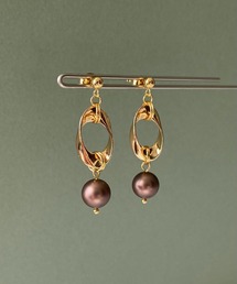 【Le scale】ツイストフープ×ビッグパールピアス