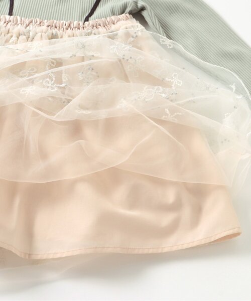 apres les cours(アプレレクール)の「【リンク】リボンチュールドッキングワンピース(ワンピース・キッズ・アイボリー/ピンク・90/130/120/140/110/80/100)」の11枚目の写真
