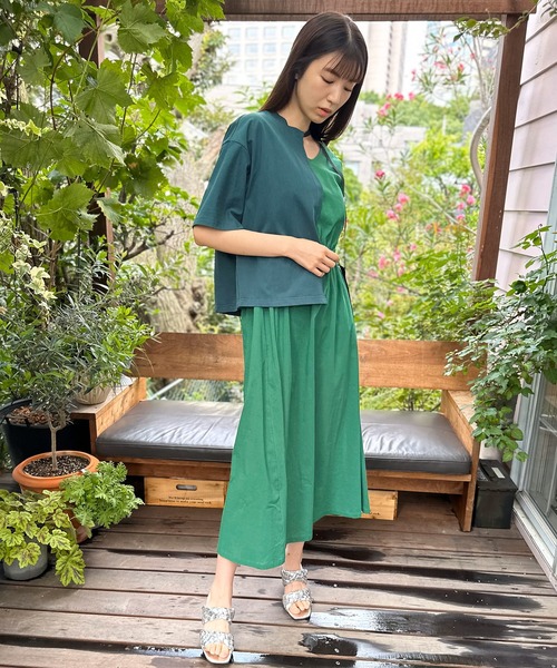 AVIE(アビィ)の「ワッシャーTeeセットデザインワンピース(ワンピース・レディース・グリーン/ブラック・38)」の10枚目の写真