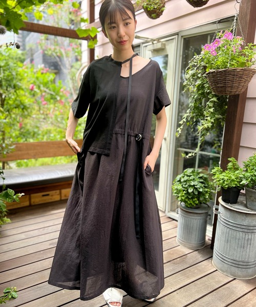AVIE(アビィ)の「ワッシャーTeeセットデザインワンピース(ワンピース・レディース・グリーン/ブラック・38)」の22枚目の写真