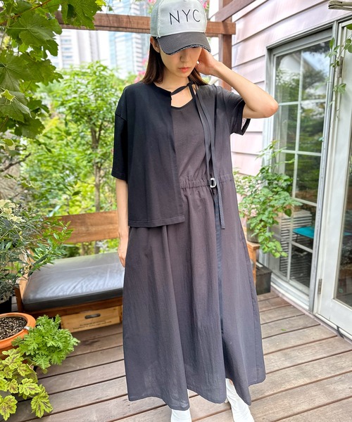 AVIE(アビィ)の「ワッシャーTeeセットデザインワンピース(ワンピース・レディース・グリーン/ブラック・38)」の15枚目の写真