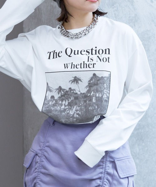 PAGEBOY(ページボーイ)の「フォトロゴロンT(Tシャツ/カットソー・レディース・オフホワイト/パープル系その他・FREE)」の4枚目の写真