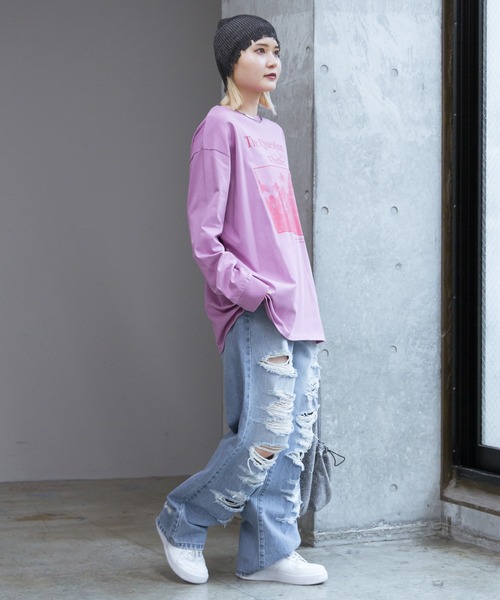 PAGEBOY(ページボーイ)の「フォトロゴロンT(Tシャツ/カットソー・レディース・オフホワイト/パープル系その他・FREE)」の10枚目の写真