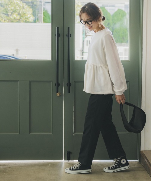 coca（coca）（コカ）の「スウェットギャザートップス（スウェット・レディース・アイボリー/グレー・M/L）」の5枚目の写真