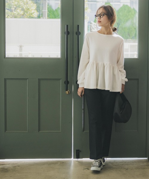 coca（coca）（コカ）の「スウェットギャザートップス（スウェット・レディース・アイボリー/グレー・M/L）」の7枚目の写真