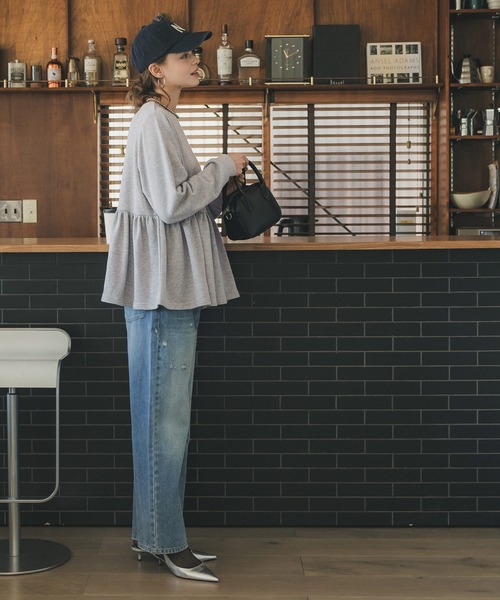 coca（coca）（コカ）の「スウェットギャザートップス（スウェット・レディース・アイボリー/グレー・M/L）」の10枚目の写真