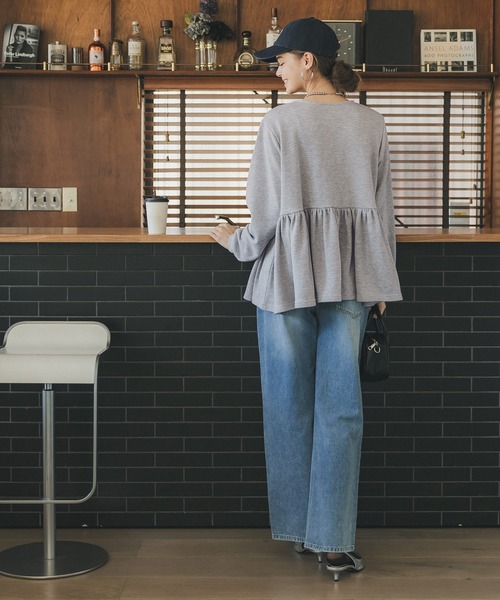 coca（coca）（コカ）の「スウェットギャザートップス（スウェット・レディース・アイボリー/グレー・M/L）」の12枚目の写真