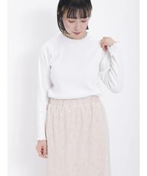 Samansa Mos2 | テレコリブ配色メローハイネックカットソー(Tシャツ/カットソー)