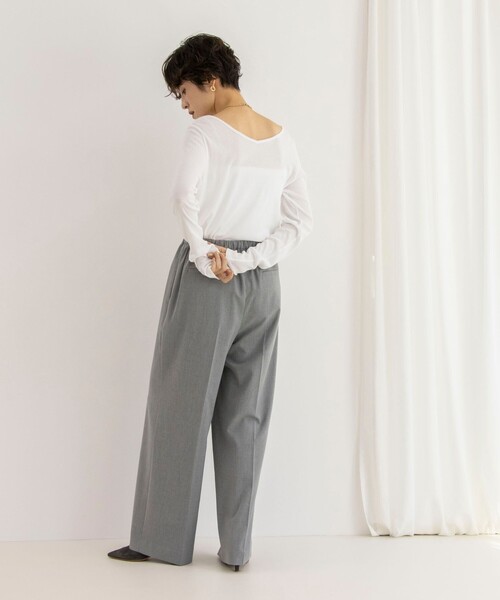 NOLLEY’S(ノーリーズ)の「ウォッシャブルElegantイージーパンツ(その他パンツ・レディース・ブルー系その他7/ライトグレー・36/38/40)」の3枚目の写真