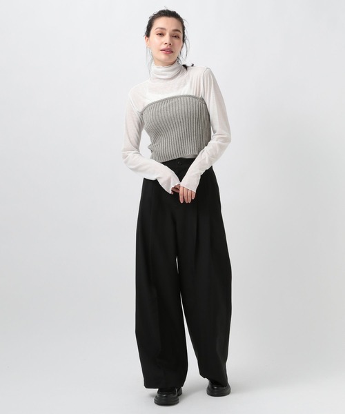 BAYFLOW（ベイフロー）の「リブニットビスチェ（ベスト・レディース・グレー/ブラック・FREE）」の3枚目の写真